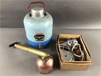 Vtg Containers & Appliances w/ Brass Fumigator