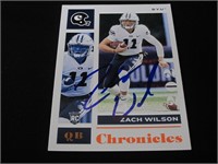 2021 CHRONICLES ZACH WILSON AUTOGRAPHED RC