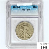 1921-S Walking Liberty Half Dollar ICG G6