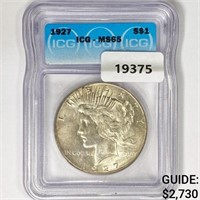 1927 Silver Peace Dollar ICG MS65