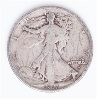 Coin 1917-D Obverse Walking Liberty Half Dollar