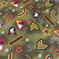 Army Themed Cotton Duck Style Fabric