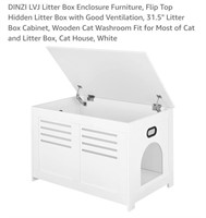 NEW Flip Top Litter Box Enclosure, White, 31.5"L