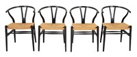 Carl-Hansen & Son, Aarup CH24 Ebonized Chairs, 4