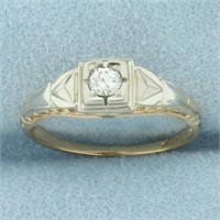 Antique Old European Cut Diamond Solitaire Engagem