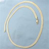 Italian 22 Inch Herringbone Link Chain Necklace in