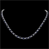 14k Gold 25.00ct Sapphire & 1.00ct Diamond Neckla