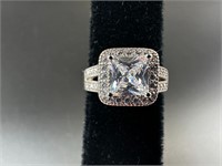 Sterling Silver Engagement Ring Size 6