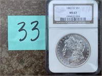 1882-CC Morgan Dollar NGC MS63