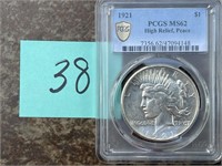 1921 Peace Dollar PCGS MS62