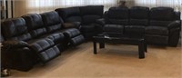 Large black sectional sofa w/ 4 power reclining