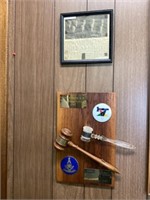 Masonic lodge gavel plaque