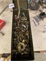 AMMO BOX FILLED WITH BRASS CONNECTORS, SHUTS OFFS