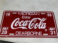 Coca-Cola license plate