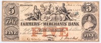 Coin Memphis TN Farmers and Merchants Bank $5 Note