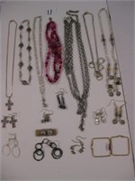 Jewelry Lot: (7) Necklaces and (10) Pairs of Ear