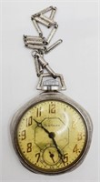 (X) New Haven Tip Top Silverplated Pocket Watch