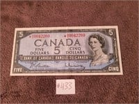 1954 replacement 5 dollar Canadian bill