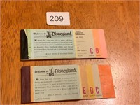 2 Vintage Unused Disney Land Ticket Books