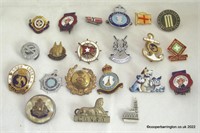 A Collection of 21 Navy/Military Enamel & Badges