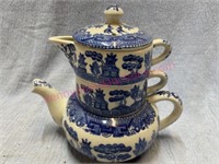 Nice blue-white “tea for one” set