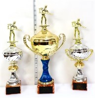 Lot of 3 sports trophys