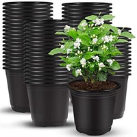 Augshy 150 Pcs 4" Black Plastic Plants Nursery