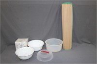 Lot Fondue Set, Bowls, Runner, Etc