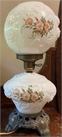 VINTAGE DOUBLE GLOBE PAINTED LAMP