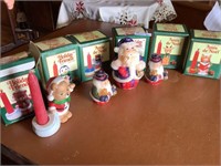 Christmas candleholders in boxes, etc.