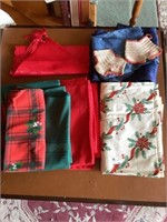 Christmas table cloth lot, small, medium,