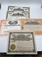 Vintage lot of stock certificates, Marlon oil,