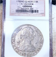 1783 Mexico Silver 8 Reales NGC- GENUINE SHIPWRECK