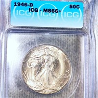 1946-D Walking Half Dollar ICG - MS66+