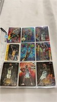 Assorted basketball star/insert cards 7 sheets