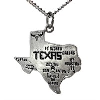 Texas Pendant/Charm Sterling Silver