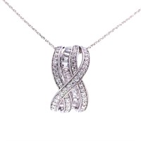 Diamante Baguette Statement Pendant SS