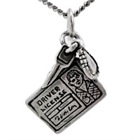 Driver's License Pendant/Charm Sterling Silver