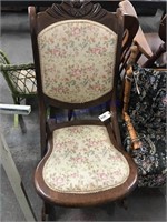 Small rocker, tapestry seat and back