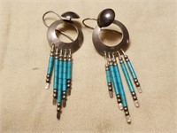 STERLING SILVER TURQUOISE EARRINGS
