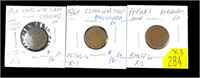3- 1863-64 Civil War tokens, rarity I and 2 - x3