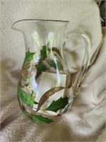 Glass Holiday Pitcher
