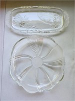 Pair of Mikasa Crystal Glass Holiday Trays