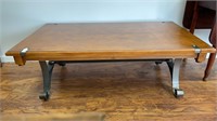 Wood and metal coffee table (50 x 28 x 18)