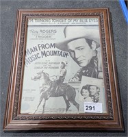 Roy Rodgers Framed Man From Music Mountain Theater