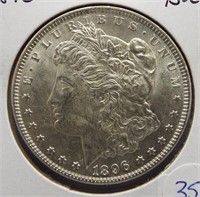 1896 Morgan silver dollar. BU.