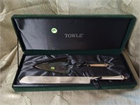 Towle Cake Knife Server Set Silver Plate