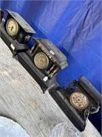3 antique mantle clocks