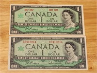 CND 1967 $1.00 NOTES WITH/WITHOUT SERIAL #'s