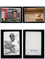 Curt Flood 1960 Topps #275 & 1969 Deckle Edge